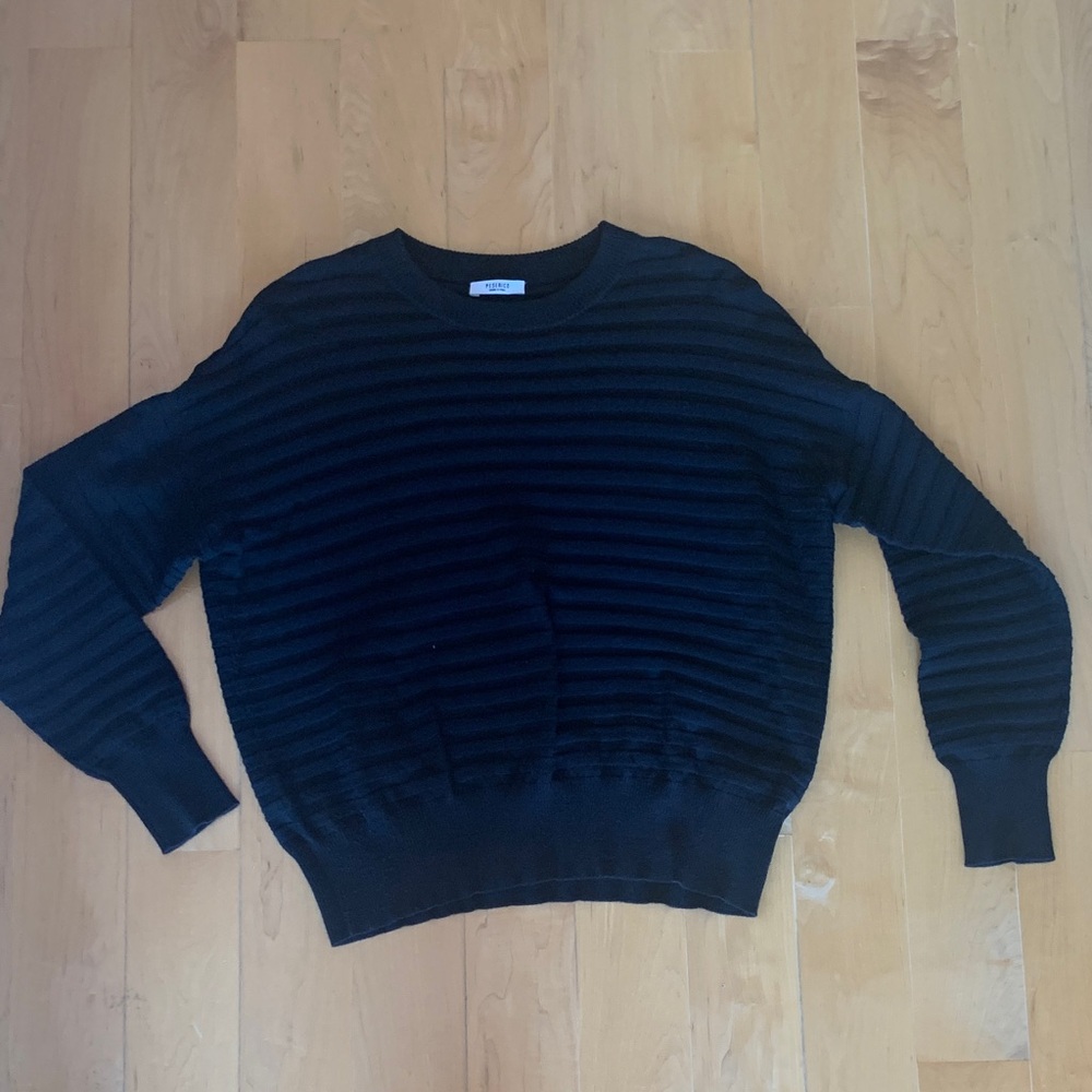 Peserico Black Textured Crewneck Sweater